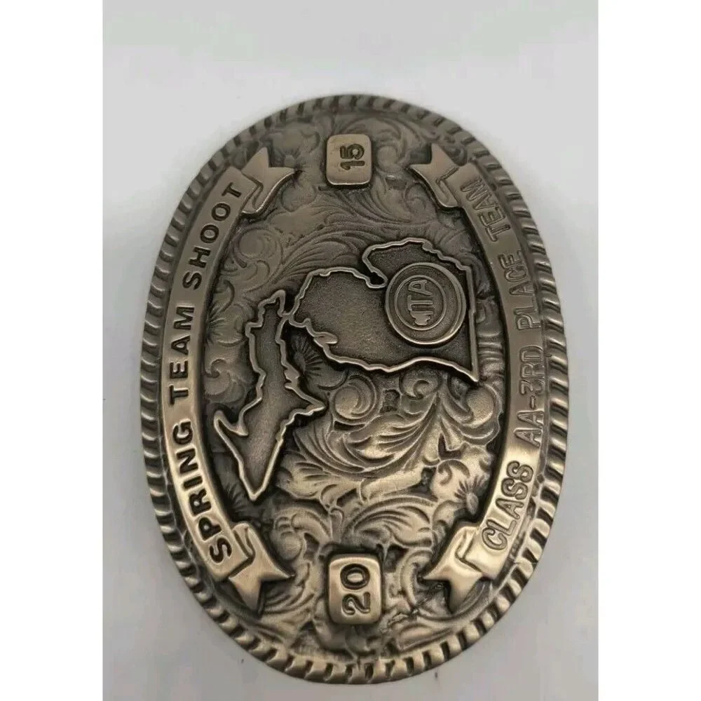 Custom Spring Team Shoot 2015 Class AA-3rd Place Team Oval Belt Buckle